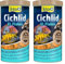 Tetra Cichlid XL Flakes - Fischfutter in Form großer Flocken für größere Cichliden und andere große Zierfische, 1 L Dose (Packung mit 2)