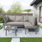 KUIKUI Garden Furniture, Outdoor Furniture Set, Garden Chairs Set, Patio Furniture with Cushions,Garden Lounge Sofa with Glass Coffee Table, Grey
