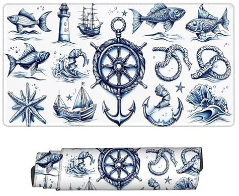 Mauspad XXL 900 x 400 mm Gaming Mousepad mit Vernähte Kanten - Mouse Pad rutschfest - Mauspad für PC mit glatter Oberfläche, Mousepad Navigation, Maus Pad für alle Maustypen, Zubehör für Büro a-301