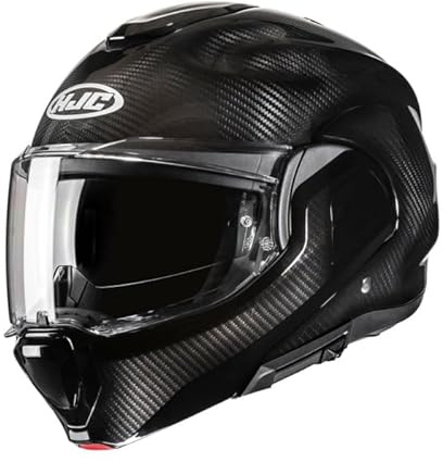 HJC F100 Carbon Dual Visor Modular 180° Flip Front Ece22.06 Rated Motorcycle Helmet (2XL)