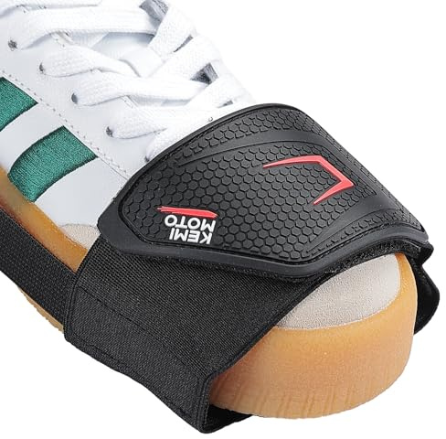 KEMIMOTO Protezione Scarpe Moto, 2 Pezzi Universale Proteggi Scarpa Motociclo con Fascia Elastica Regolabile, Copriscarpe Moto Antiscivolo del Cambio per Tutte le Scarpe