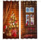 Lemare Weihnachtsvorhänge Digitaldruck | Weihnachtsbaum & Weihnachtsmann | Christbaum mit Weihnachtsschmuck | Weihnachtsvorhang Blickdicht | 2 STK. 145x260 cm