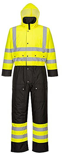 Portwest Warnschutz Kontrast Overall - gefüttert , Größe: M, Farbe: Gelb/Schwarz, S485YBRM
