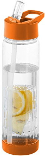 Bullet Tutti Frutti Infuser Water Bottle, Transparent/Orange, 740ml