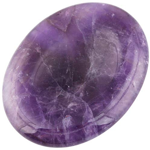 mookaitedecor Améthyste Naturelle Pierre de Pouce Empreinte,Poli Pierres Massage Lithothérapie Guérison Cristal Reiki Méditation,Lot de 2