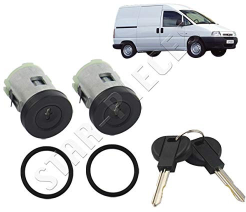 2 serrures de porte compatibles pour Expert, Scudo, 806, Jumpy, Xantia, Evasion, XM, Ulysse, Zeta (1989-2006) Barillet de porte avec double de clés | 9170AY | 4162C9