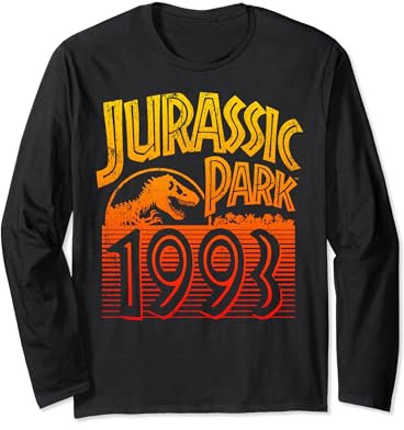 Jurassic Park 1993 Retro Poster Manche Longue