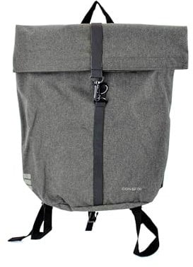 Contec 2 in 1 Fahrrad Rucksack und Gepäckträgertasche - Ashy Grey - 20 Liter, Rollverschluss, Innenfach, Schultergurte, Fahrradhaken Befestigung am Gepäckträger, E-Bike