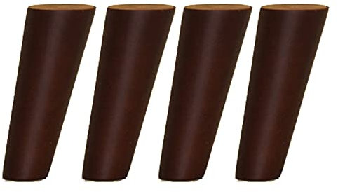 4 Stück Massivholz Konisch Möbelfüße,Ersatz Möbelbeine,Schräge Holz Tischbeine,Eiche Möbelfüsse Geeignet für Bett,Schrank,Couch,Stuhl,mit Montageplatten und Schrauben (8cm,walnuss)