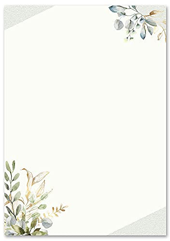 Motivpapier GRÜNE ZWEIGE Einladung - DIN A4 Format 100 Blatt - Blumen & Blüten