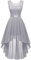 Berylove Bridesmaids Damen Spitzenkleid Elegant Vokuhila Konfirmationskleid Cocktailkleid Ärmellos Abendkleid Chiffon Brautjungfer Kleid BLP7035 Grey M