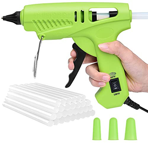 Hot Glue Gun Dual Power - 60/100W Large Size with Power Off Switch High Temp Heavy Duty Melt Glue Gun Rapid Preheating with 30pcs Glue Sticks(11x150mm) for DIY Arts Craft Home Repairs Wood Glass