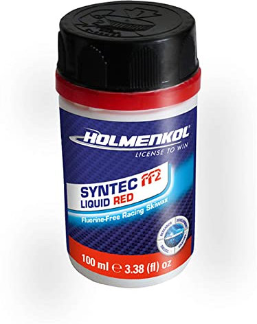 Holmenkol Syntec FF2 flüssiges Skiwachs - Speed Flüssigwachs (flurfrei, -6° bis -12°C) red 100 ml