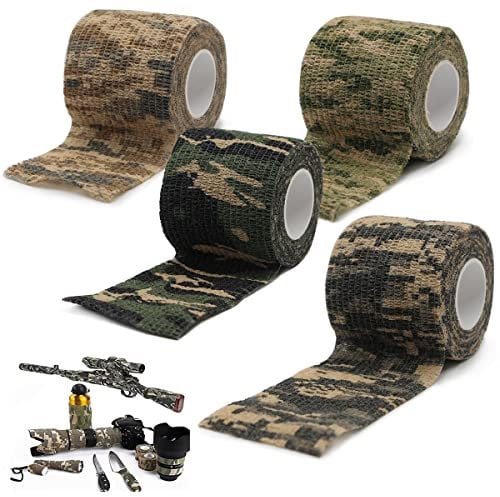 EPROICKS Camo Tape, Outdoor Tarnband, Selbstklebende Tarnung Band, Multifunktionales Stealth Camouflage Klebeband, Vliesstoff für Taschenlampe, Teleskop, Fahrrad, Jagd, Militär, Kamera