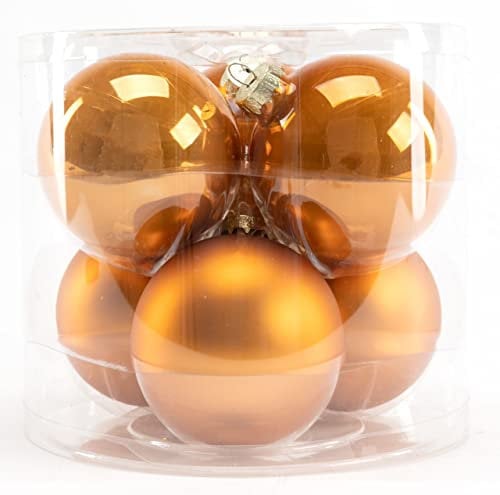 TrendLine Weihnachtskugeln aus Glas Ø 8 cm Bernstein 6 Stück Christbaum- & Feiertagsschmuck