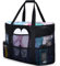 Czemo Bolsa de Playa Malla Grande Ligero con Cremallera 7 Bolsillos pequeños,Bolsa de Picnic para Niñas,Reusable Shopping Bags para Verano Piscina Playa,Camping,Compras,Compras Familiares (Negro)