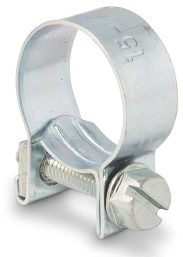 Mini Hose Clips Nut and Bolt Fuel Line Clamps Petrol Pipe Pack of 10 (9-11mm)