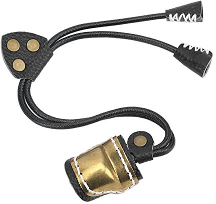 Bnineteenteam Bogenschießen-Daumenringe, Messing-Daumenschutzringe aus Weichem Leder, Bogenschießen-Fingerschutz für Traditionelles Bogenschießen, Schwarz