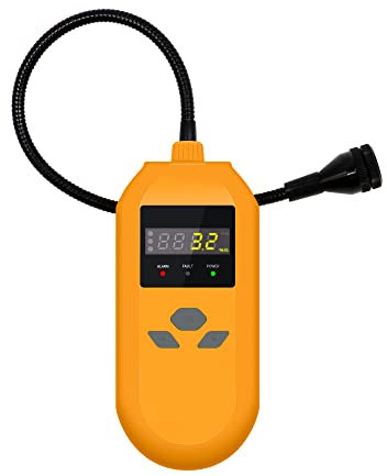 Scondaor Portable Gas Leak Detector, Natural Gas Detector 0-10000PPM High Accuracy Digital Display Combustible Gas Monitor for Home, Kitchen, Gas Fuel Station, Rechargeable Battery Powered