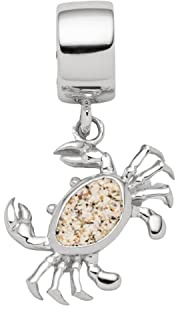 DUR-Schmuck Charm KRABBE Strandsand, Silber 925/- rhodiniert (F314)