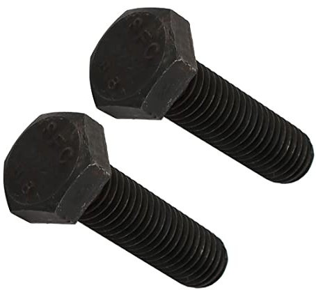 PATIKIL M10x35mm Esagonale Bullone, 2pz 8.8 Grado Completo Filettato Sinistra Mano Filo Esagonale Testa Bullone, Nero