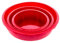 Coolinato 3er Set Silikon Backformen rund 16 cm 20 cm und 26 cm, Grau, Silikonformen zum Backen von Kuchen und Desserts, inkl. 4 Rezepten (Rot)