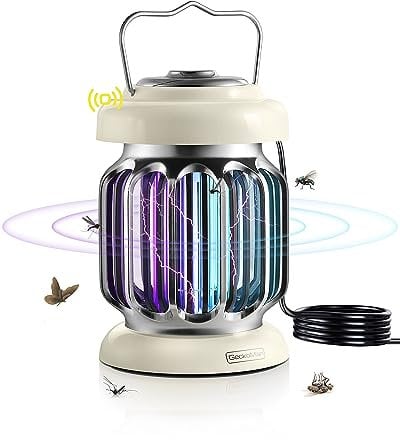 GeckoMan Espectro Híbrido, De Atardecer a Amanecer, Lampara Antimosquitos Electrico Exterior e Interior, Mata Mosquitos Electrico Matamoscas Electrico Mata Moscas Anti Insectos, con un Sensor de Luz