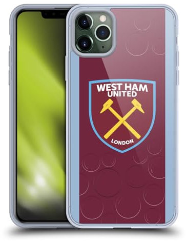 Head Case Designs Officially Licensed West Ham United FC Home 2023/24 Crest Kit Gel Case [Military Grade Protection] Compatible with Apple iPhone 11 Pro Max and Compatible with MagSafe