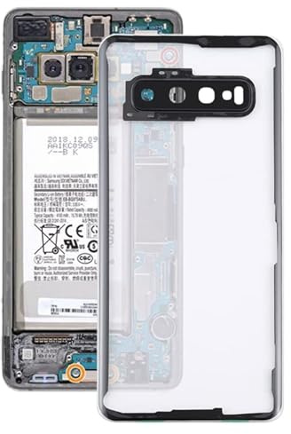 Handy Ersatz Back Cover für Galaxy S10 G973F/DS G973U G973 SM-G973 Transparent Akku Backcover mit Kamera Objektivdeckel (Transparent) Reparaturteil