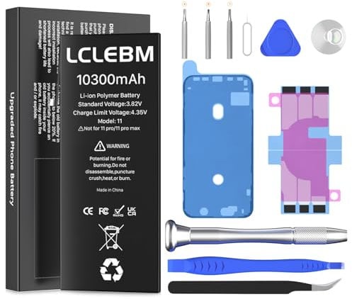 [10300mAh] Battery for iPhone 11, New Upgrade High Capacity 0 Cycle Battery Replacement for iPhone 11, A2111,A2221,A2223 Included Professional Tools