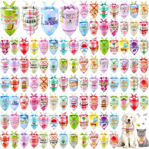 Sweetude Hundehalstücher mit Sprüchen, verstellbar, waschbar, Halstuch, saisonales Haustier-Kostüm, Zubehör, Pflegezubehör für kleine bis große Katzen, Hunde, 100 Stück