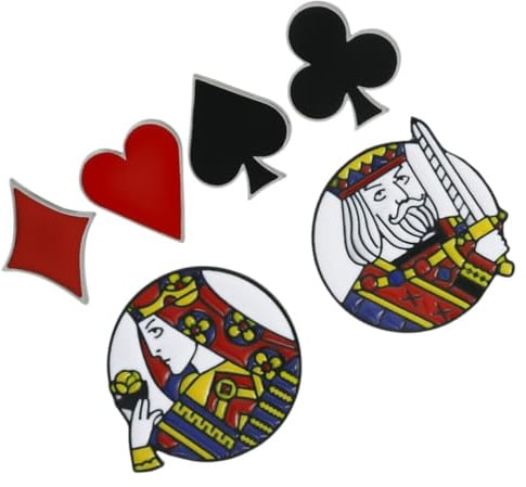 Poker Brosche 6 Stück aus Legierung für Anstecknadeln