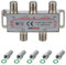 AXRED Sat Verteiler 4fach + 5X Anadol F-Stecker, für Verteilung von 1 Antennensignal auf 4 Endgeräte (Receiver/Fernseher/UKW Radio) 3-Fach Satverteiler Sat Splitter Satswitch Antennenverteiler