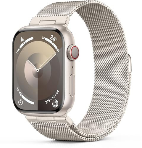 Higgs Milanaise Armband Kompatibel mit Apple Watch Ultra 2/Ultra Armband 41mm 40mm 38mm 42mm 44mm 45mm 49mm Damen Herren, Edelstahl Metall Armbänder für iWatch Series 9 SE 8 7 6 5 4 3 2 1, Polarstern