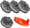 Rasentrimmerspule für Gardena, Ersatzfadenspule 5307-20 für Gardena Trimmer mit 05344-20 Ersatzkappe, kompatibel mit Easycut 400 Art.8846, ComfortCut450 Art.8847 (Spule*4+Kappen*1)