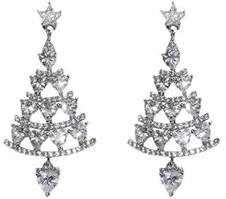 Ohrringe Für Frauen Schneeflocke Weihnachten für Damen Silber Weihnachtsbaum Tropfen - Weihnachts Ohrringe Weihnachten Schmuck (Silbrig)
