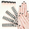 120Pcs French Nail Tips Square Short Fake Nails Acrylic Gel Nails Full Cover False Nails Nude Black Press on Nails for Women