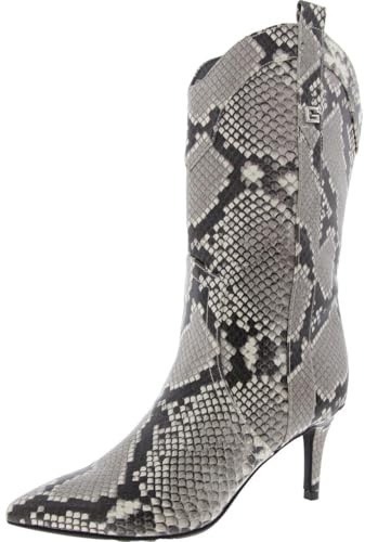 GUESS Stivali Wurlie a metà polpaccio da donna, Serpente Bianco Nero 002, 39 EU