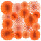 18 STK Party Hanging Paper Ventilatoren Set, rundes Muster Papier Blume Fächer Dekoration für Geburtstag Hochzeit Graduierung Events Zubehör Wand Decke Dekor (Orange)