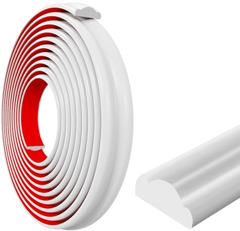 Inscrip Zierleisten Selbstklebend, Stuckleisten Decke Selbstklebend,Wandleisten Selbstklebend Abziehen und aufkleben, Stuckleisten Wand für DIY Heimdekoration und Wandschutz (Weiß 27mm(W) 6 M(L))