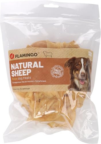 Flamingo Leckerli Hund – Snack Nature Schafsnasen – 150g – glutenfrei – ohne Zuckerzusatz – natürliche Belohnung für Hunde
