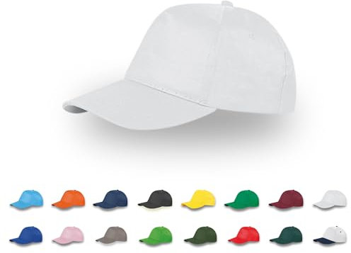 pubblienne 10 Cappellini Personalizzati Logo, Immagine e Testo - Cappello 100% Cotone - Cappello Uomo e Donna Visiera Baseball - Stampa Foto, Gadget Personalizzabili (IT, Testo, Taglia Unica, Bianco)