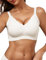 Vtelor Bras for Women Non Wired Seamless Wireless Push Up Bra Comfort Support Sleep Bralettes for Womens Ladies Soft Tshirt Padded Bra Regular and Plus Size (UK, Alpha, M, Regular, Regular, White)