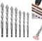 7-teiliges Sägezahnbohrer, Premium Bohrerset mit 4 Schneiden，Sägezahnbohrer Gerwand Bohrer Vierschneidige Powerbit Bohrer, Hochharte Gerwant Bohrer Set 3/4/5/6/8/10/12mm Power Bit Bohrer