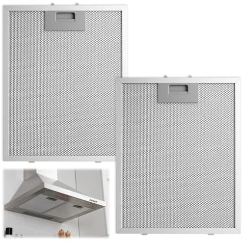 2 Pack Metal Cooker Hood Filter for Bosch Neff Siemens 320x260mm, 5-Layer Grease Filter Aluminum Extractor Fan Mesh Vent Filters Universal Replacement Compatible with Many Leading Range Hoods