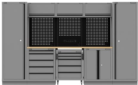 Sealey Superline PRO® Black Edition Modular Storage System Combo - Rubber Wood Worktop - APMSBESTACK01W