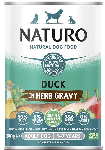 Naturo Adult Dog Duck with Blueberries, Pumpkin and Courgette, 390g