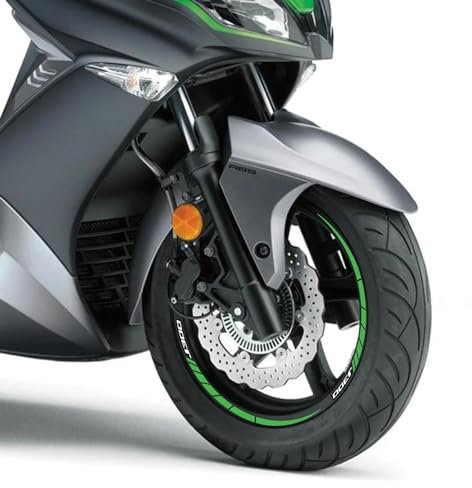 labelbike - Aufkleber Streifen Motorradfelgen Räder 13 und 14 Roller Schutz-Kit kompatibel mit Kawasaki J300
