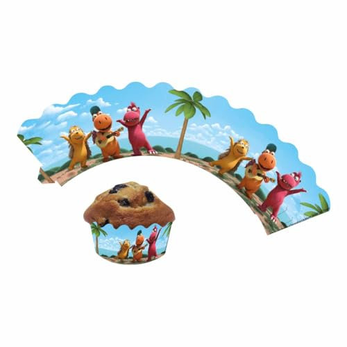 DH-Konzept Deko-Banderolen für Muffins Der kleine Drache Kokosnuss 12er Pack // Muffin Dekoration Drache Kokosnuss