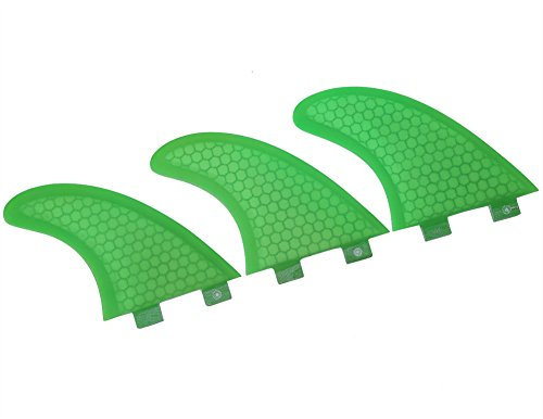 VGEBY Ailerons de Surf, 3 PCS en Fibre de Verre Verte Aileron de Planche de Surf en Fibre de Verre pour Planches de Surf, paddleboards, Planches de Kitesurf(G7)